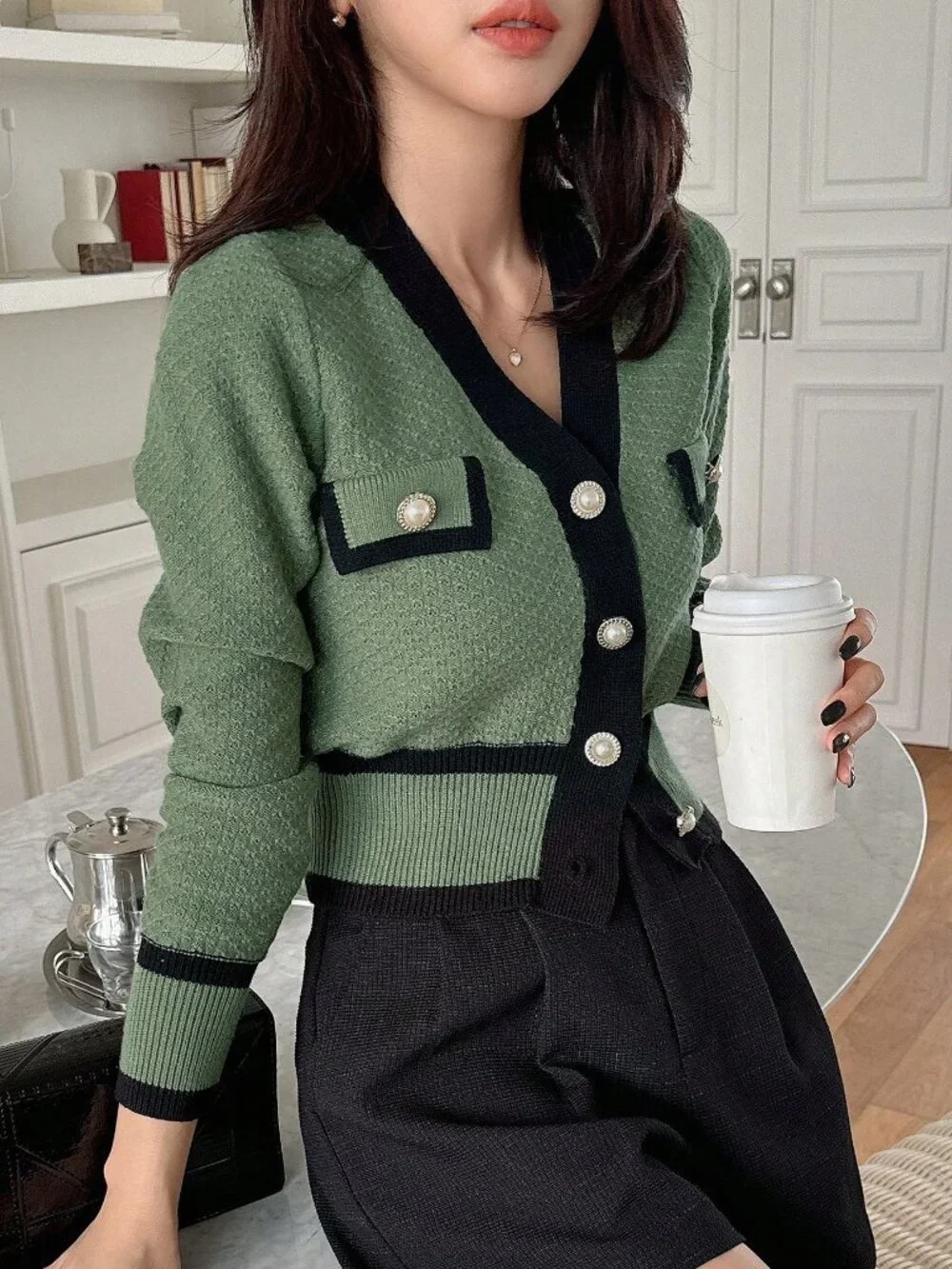 Multicolor Casual Women's Open Front Long Sleeve Cardigan